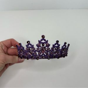 Tiara Purple with Pink Stones. 2 combs to hold on Hair New in Original Bag